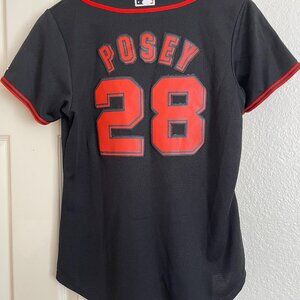 SF Giants Buster Posey #28 Women's Alternate Jersey – Majestic Coolbase, Size S